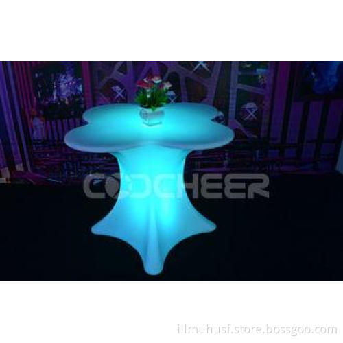 Blue Color Flower Shape LED Bar Table Lithium Battery Power
